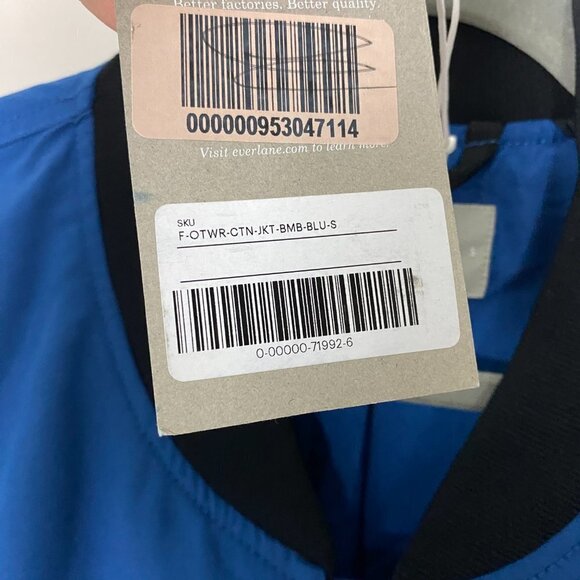 Everlane Bomber Jacket Blue Womens Small Varsity Track - Picture 4 of 8